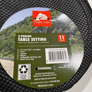 2 - Ozark Trail 11-Piece Table Setting with Black Mesh Bag
